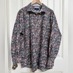 Daniel Hechter 100% Cotton Non-Iron Floral Dress Shirt. Size 2X